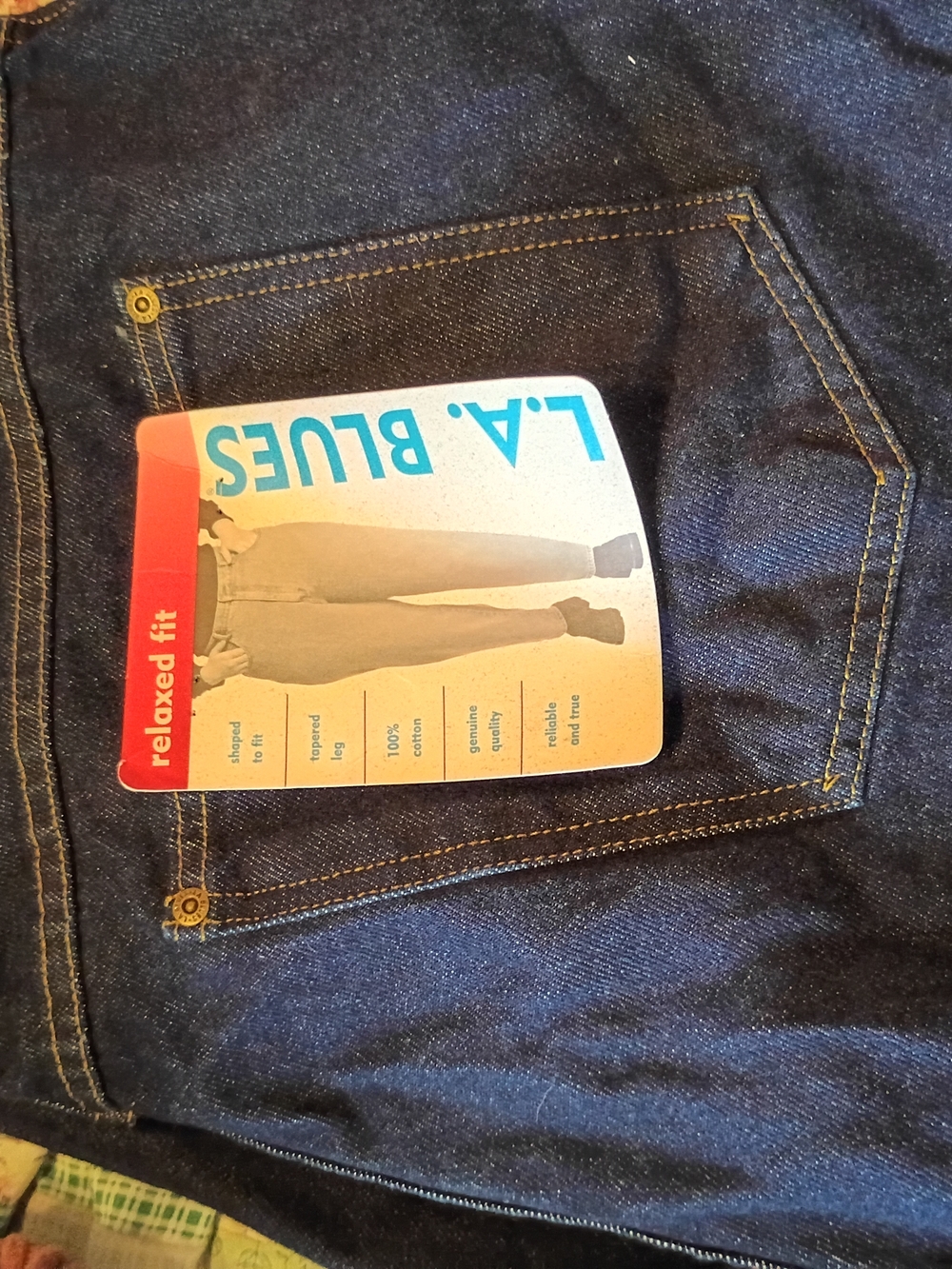 L.A. Blues Size 28 Petite Relaxed Fit Dark Blue Jeans